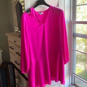 Pink cut out one shoulder dress